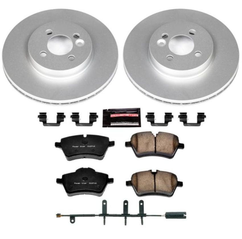 PowerStop CRK5784 Genuine Geomet Coated Rotor and Carbon-Fiber Ceramic Brake Pad Kit