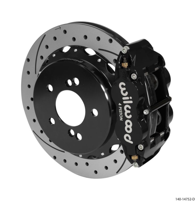 Wilwood 140-14752-D Narrow Superlite 4R Rear Kit 12.88in Drilled/Slotted Black 00-06 BMW M3 E46