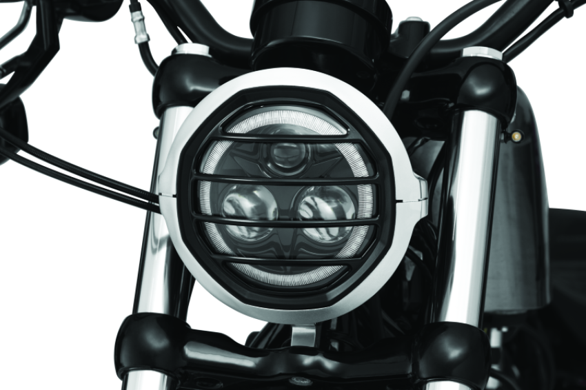 Kuryakyn 6687 Dillinger Headlight Trim 5-3/4 Sil