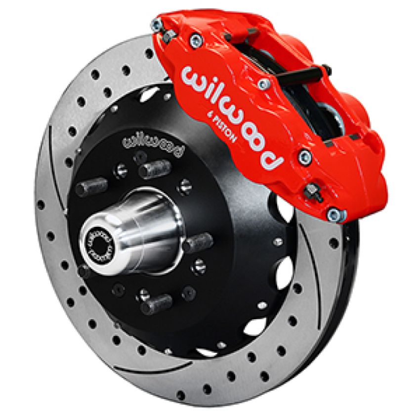 Wilwood 140-16908-DR 55-57 Chevy Bel Air Superlite 6R Kit, 5 x 4.50in/4.75in Hub - 12.88in D&S Rotor - Red