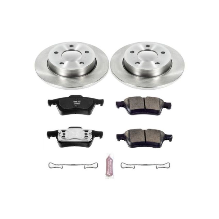 PowerStop KOE124 OE Stock Replacement Low-Dust Ceramic Brake Pad and Rotor Kit