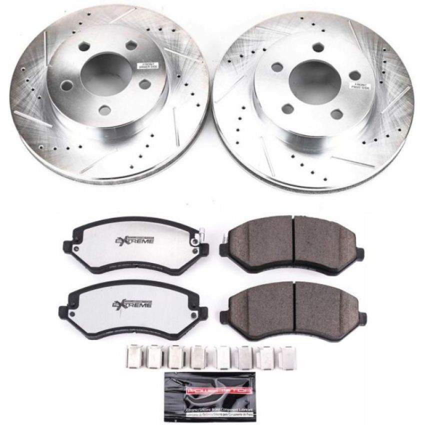PowerStop K2160-36 Z36 Truck and SUV Carbon-Fiber Ceramic Brake Pad and Drilled & Slotted Rotor Kit