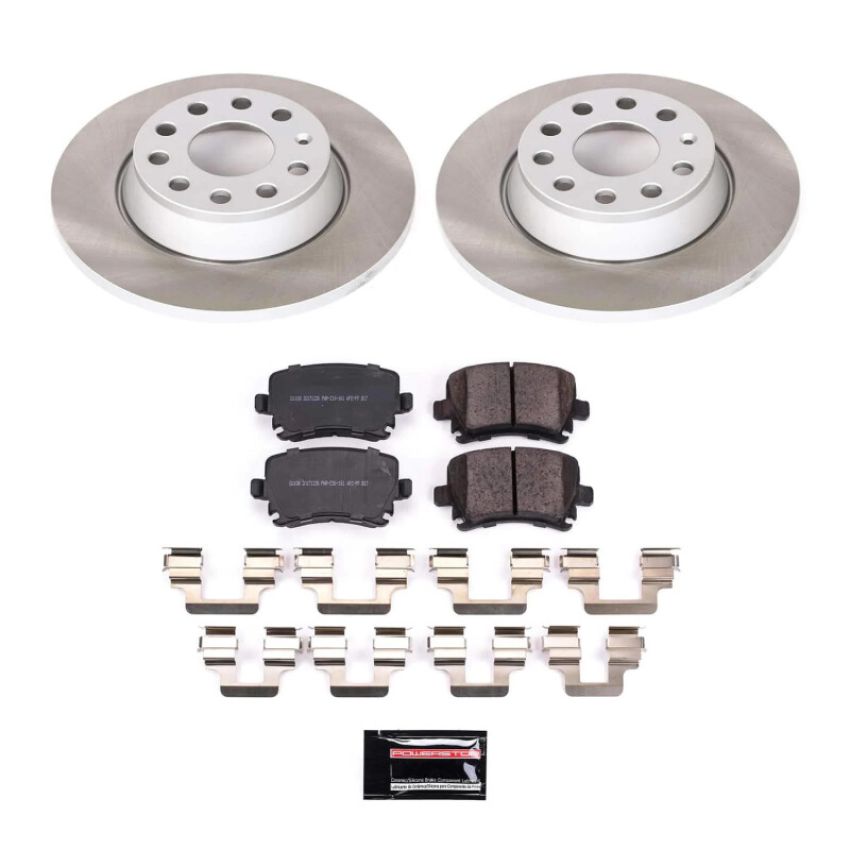 PowerStop SC5662 Semi-Coated Rotor and Low-Dust Ceramic Brake Pad Kit