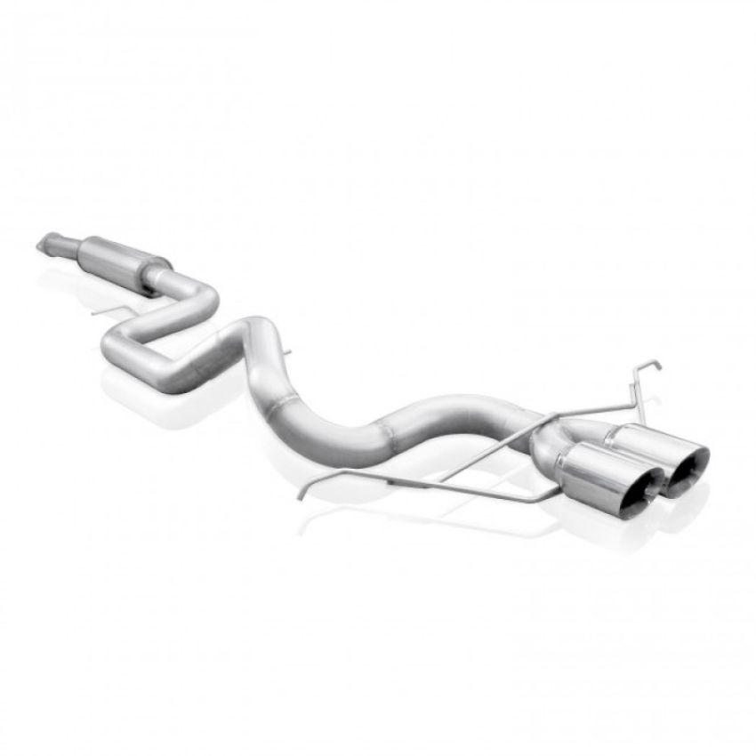 Stainless Works FC13CB-RT 2013-18 Ford Focus ST 3in Catback Vintage Round Muffler 4in Tips