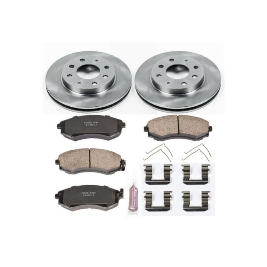 PowerStop KOE1087 OE Stock Replacement Low-Dust Ceramic Brake Pad and Rotor Kit