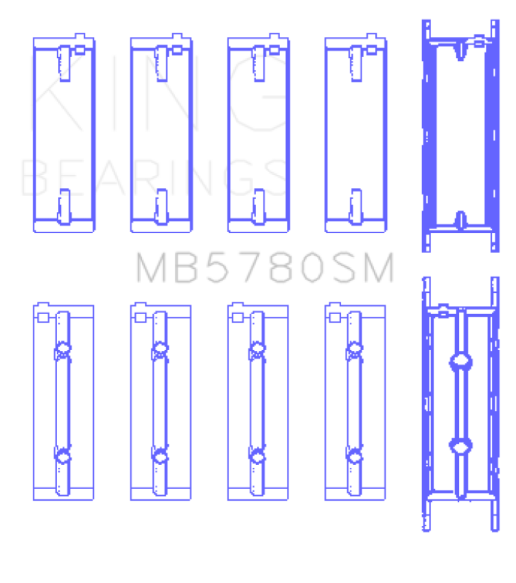 King Engine Bearings MB5780SM0.25 BMW N47 D20 A/B/C/D/N47 C20 A (Size +0.25mm) Main Bearing Set