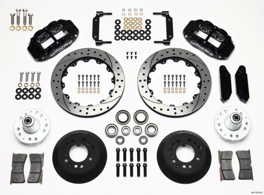 Wilwood 140-10219-D Narrow Superlite 6R Front Hub Kit 12.88in Drilled 1968-1969 Mustang Disc Spindle