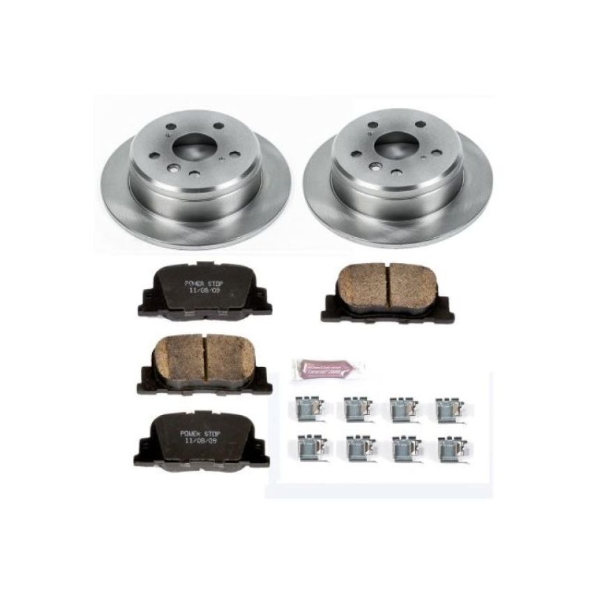 PowerStop KOE1084 OE Stock Replacement Low-Dust Ceramic Brake Pad and Rotor Kit