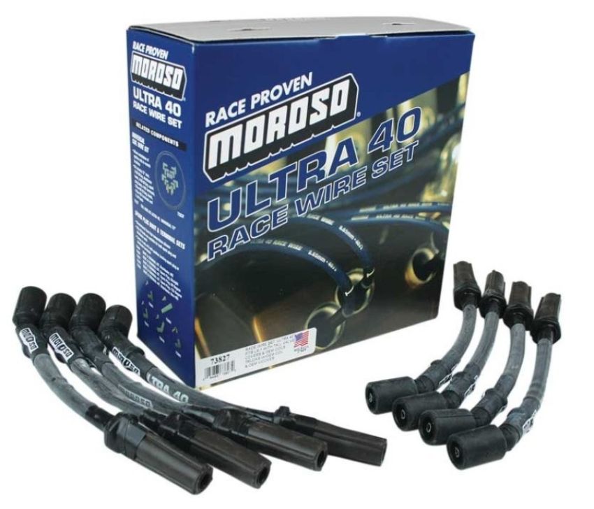 Moroso 73827 GM LS Ignition Wire Set - Ultra 40 - Sleeved - Coil-On - 9.75in Wire - Black