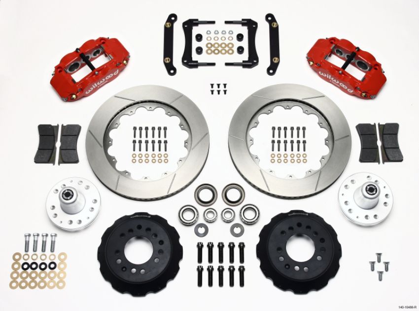 Wilwood 140-10486-R Narrow Superlite 6R Front Hub Kit 14.00in Red 70-78 Camaro