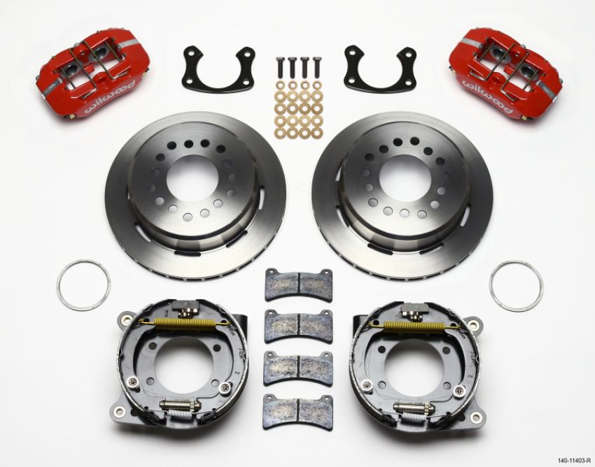 Wilwood 140-11403-R Dynapro Low-Profile 11.00in P-Brake Kit - Red Small Ford 2.50in Offset