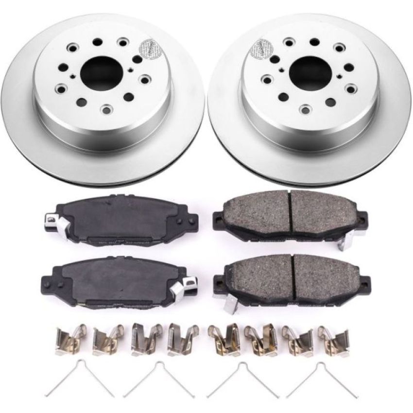 PowerStop CRK1080 Genuine Geomet Coated Rotor and Low-Dust Ceramic Brake Pad Kit