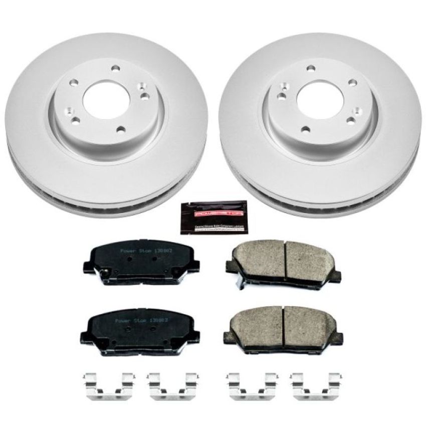 PowerStop CRK6306 Genuine Geomet Coated Rotor and Low-Dust Ceramic Brake Pad Kit