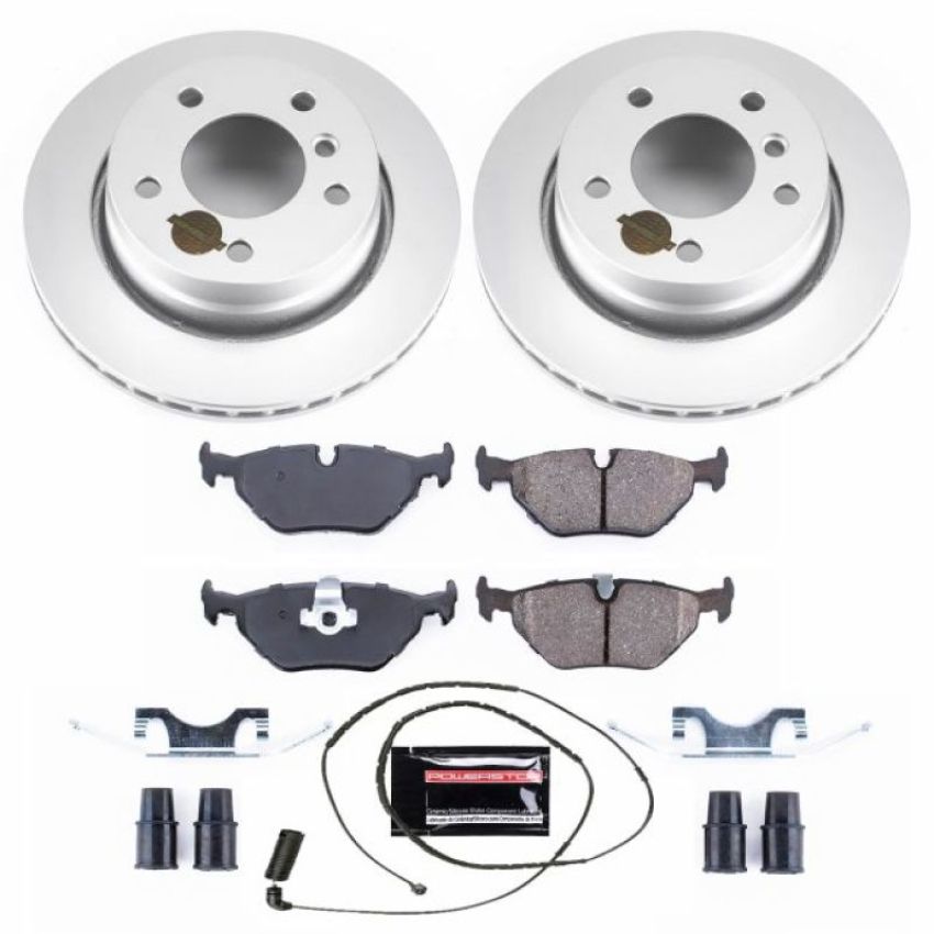 PowerStop CRK613 Genuine Geomet Coated Rotor and Carbon-Fiber Ceramic Brake Pad Kit