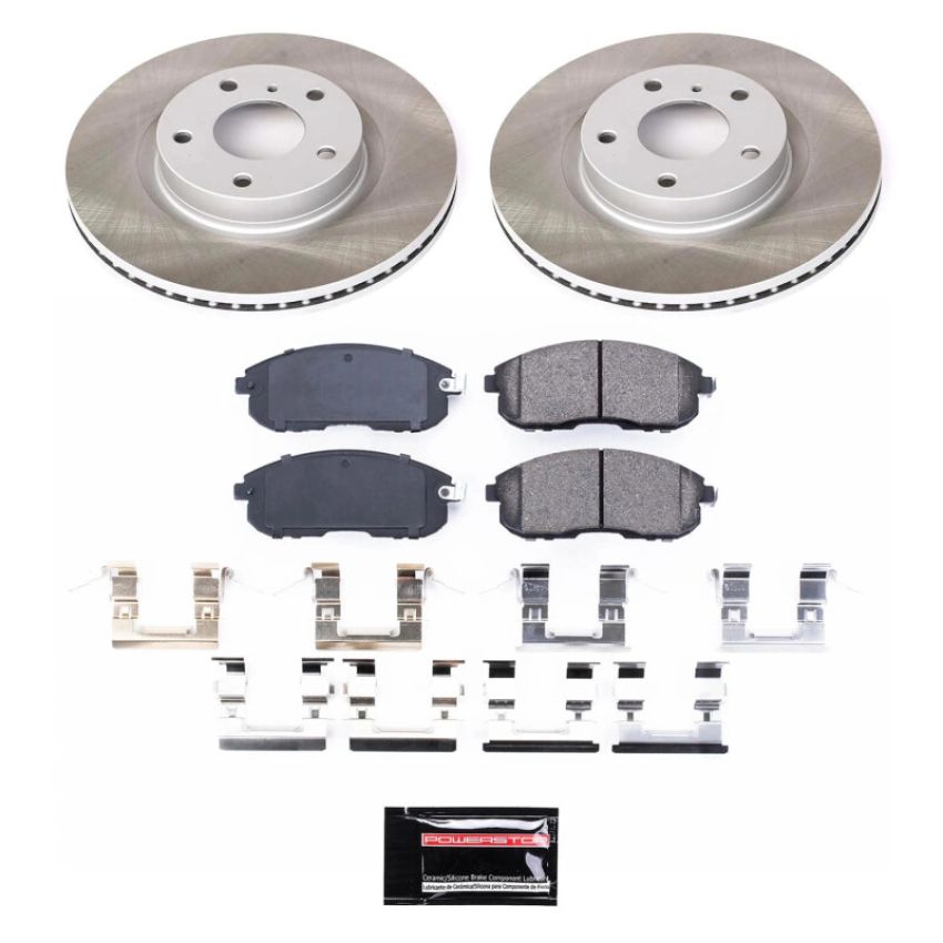 PowerStop SC3140 Semi-Coated Rotor and Low-Dust Ceramic Brake Pad Kit