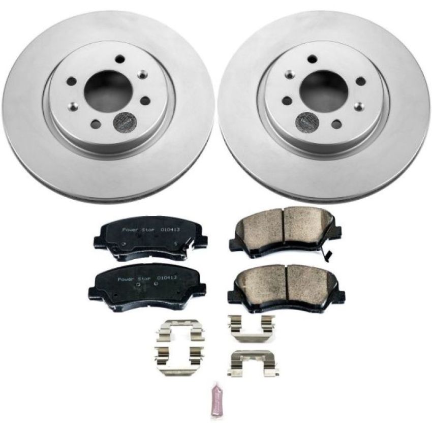 PowerStop CRK6499 Genuine Geomet Coated Rotor and Low-Dust Ceramic Brake Pad Kit