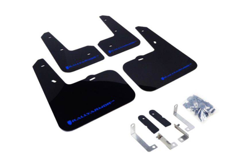 Rally Armor MF24-UR-BLK/BL Black Mud Flap/Blue Logo