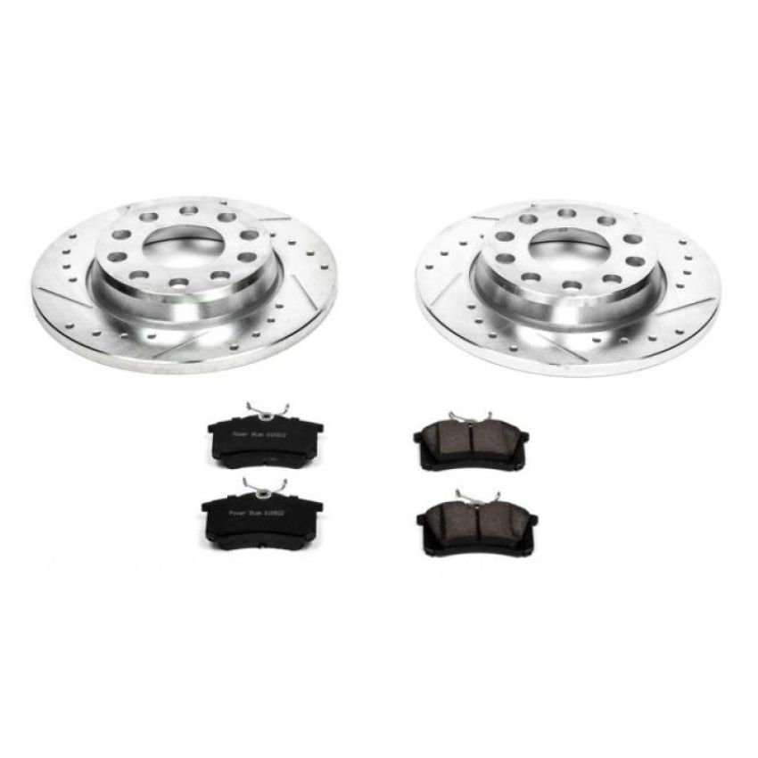 PowerStop K3109 Z23 Daily Driver Carbon-Fiber Ceramic Brake Pad and Drilled & Slotted Rotor Kit