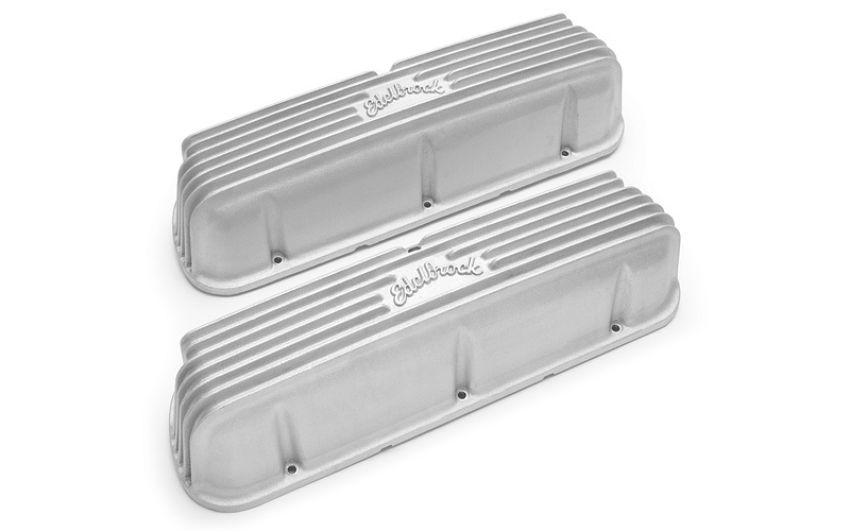 EDELBROCK EDE41609 Valve Cover Kit Classic Finned SBF 62-95
