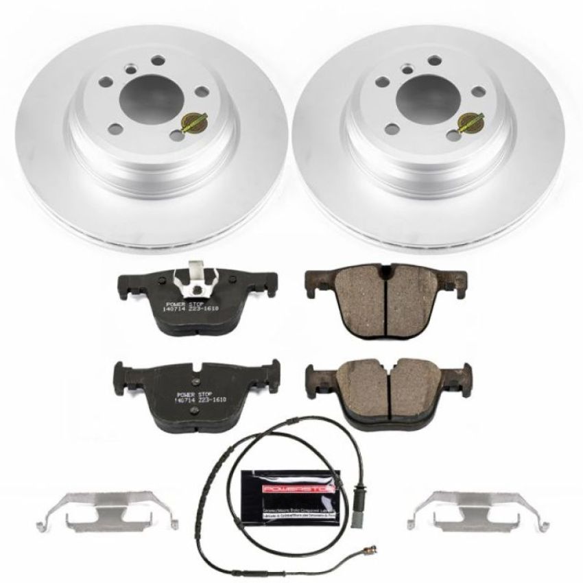 PowerStop CRK6667 Genuine Geomet Coated Rotor and Carbon-Fiber Ceramic Brake Pad Kit