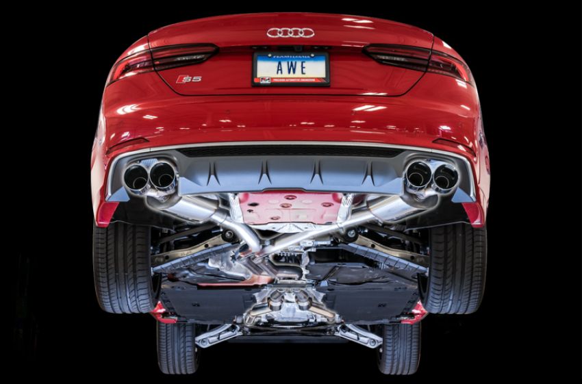 AWE Tuning 3015-42088 Audi B9 S5 3.0T Touring Edition Exhaust - Chrome Silver Tips (102mm)