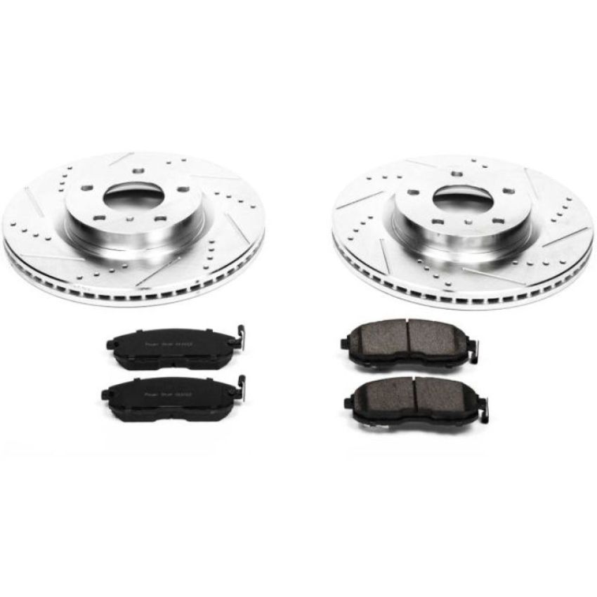 PowerStop K3140 Z23 Daily Driver Carbon-Fiber Ceramic Brake Pad and Drilled & Slotted Rotor Kit