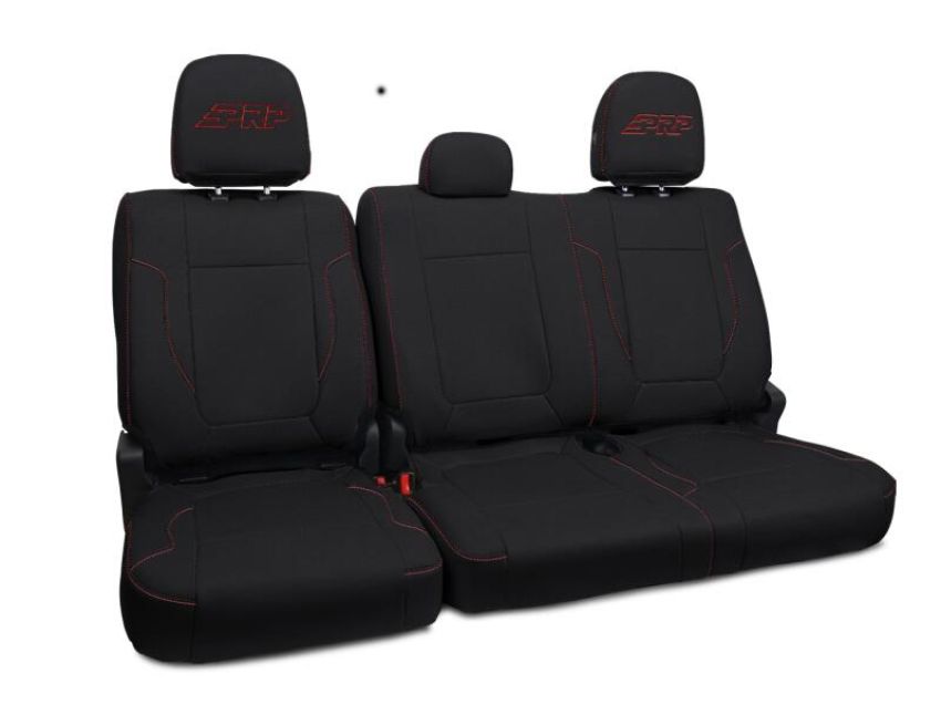 PRP Seats B070-01 PRP 12-14 Ford Raptor Rear Bench Seat Covers - Black w/ Red Stitch