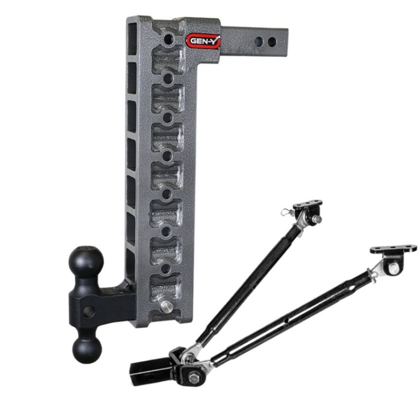 GEN-Y Hitch GH-518 Gen-Y Mega Duty 2in Shank 17.5in Drop 2K TW 16K Hitch w/GH-051 Dual-Ball/GH-0100 Stabilizer Kit