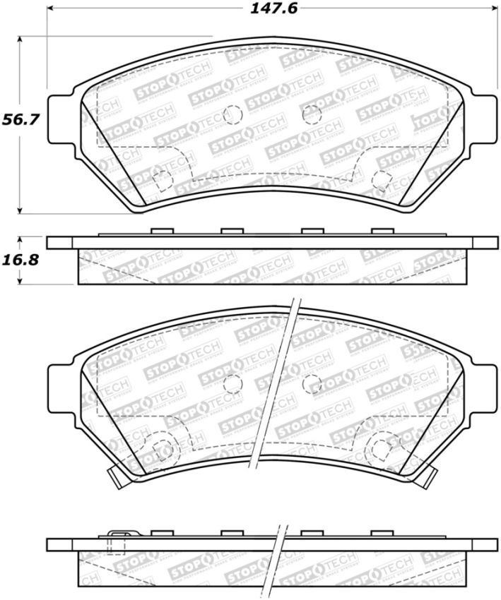 Stoptech 305.10750 Street Select Brake Pads