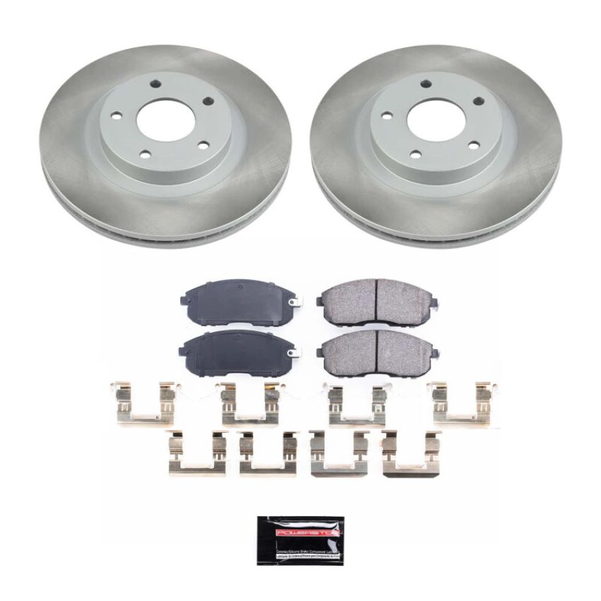 PowerStop SC2282 Semi-Coated Rotor and Low-Dust Ceramic Brake Pad Kit
