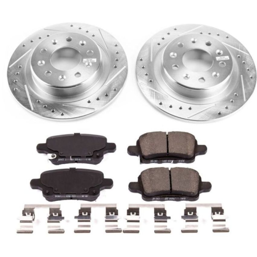 PowerStop K7721 Z23 Daily Driver Carbon-Fiber Ceramic Brake Pad and Drilled & Slotted Rotor Kit