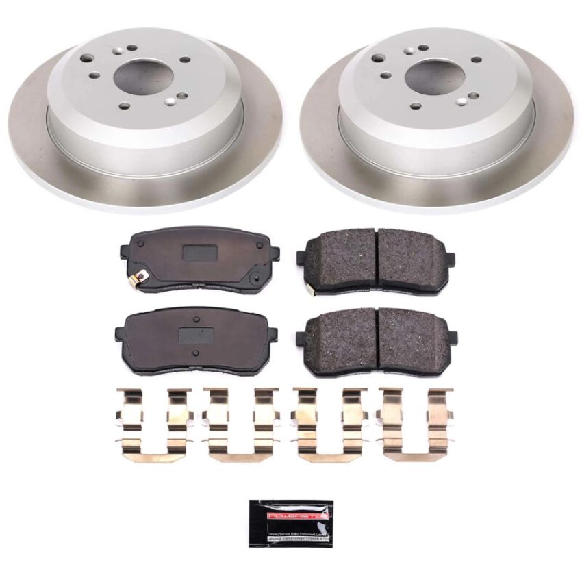 PowerStop SC5920 Semi-Coated Rotor and Low-Dust Ceramic Brake Pad Kit