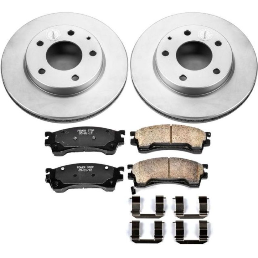 PowerStop CRK782 Genuine Geomet Coated Rotor and Low-Dust Ceramic Brake Pad Kit