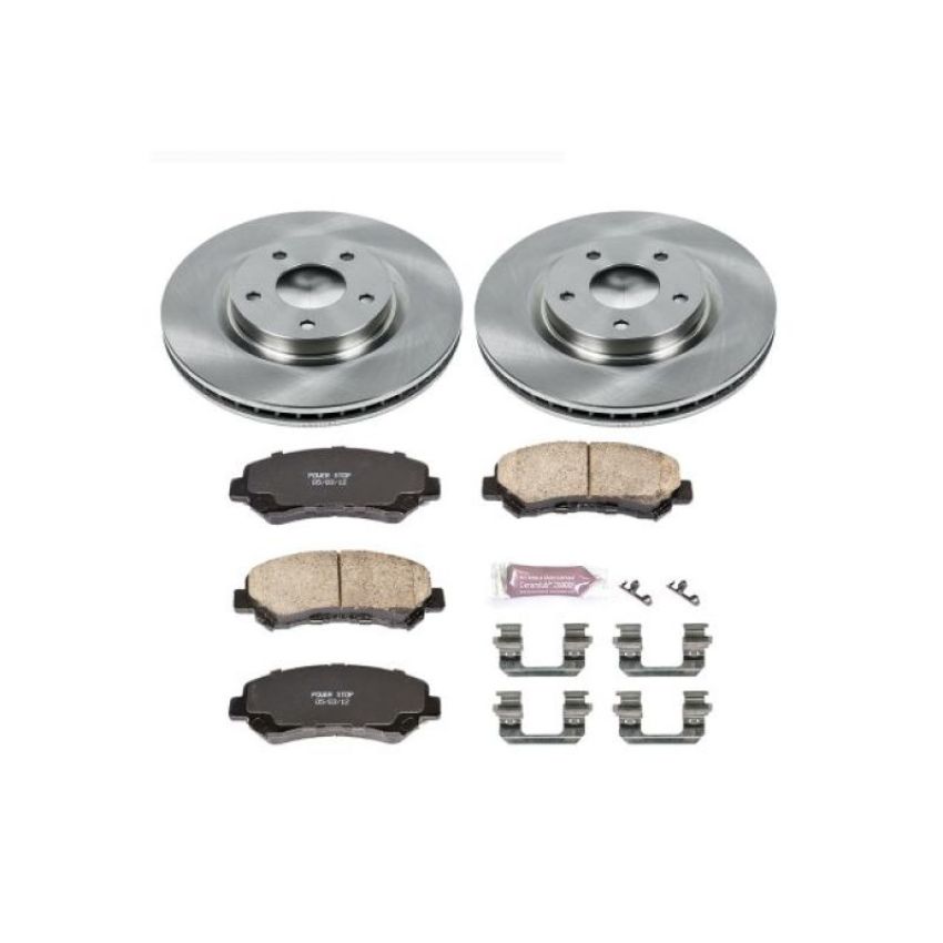 PowerStop KOE4724 OE Stock Replacement Low-Dust Ceramic Brake Pad and Rotor Kit