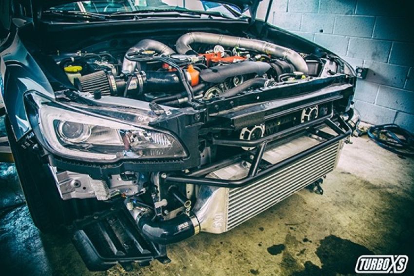 Turbo XS STI15-FMIC-BLK FMIC 2015-2017 Subaru STi - Wrinkle Black Pipes