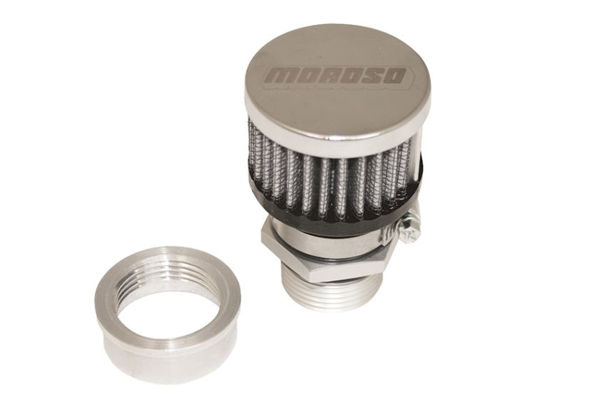 MOROSO MOR68852 Valve Cover Breather Kit U-Weld - Aluminum