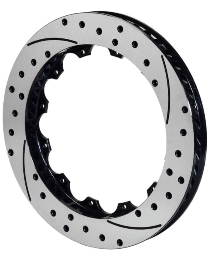 Wilwood 160-12341-BK Rotor-SV-SRP72 Iron-RH-Drill-BLK 14.00 x 1.25 - 12 on 8.25in