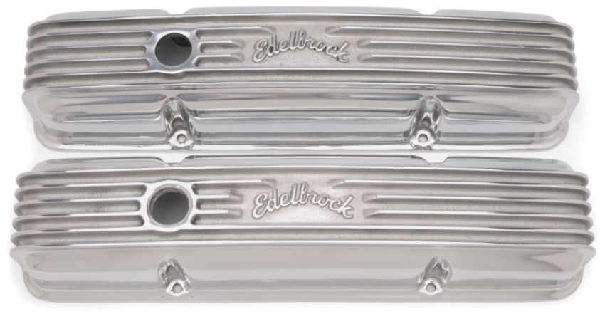 Edelbrock 4144 Valve Cover Classic Series Chevrolet 1959-1986 262-400 CI V8 Polshed
