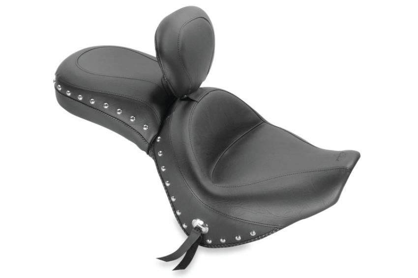 Mustang Motorcycle 79416 Mustang 06-21 Kawasaki Vulcan 900 Classic, Custom Touring 1PC Seat w/Driver Backrest Studs - Black
