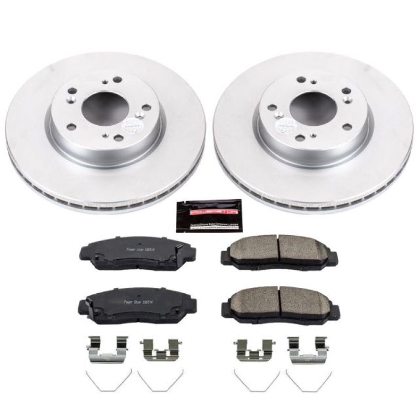 PowerStop CRK6766 Genuine Geomet Coated Rotor and Low-Dust Ceramic Brake Pad Kit