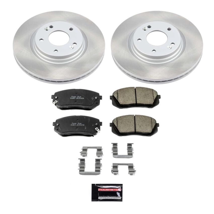 PowerStop SC6982 Semi-Coated Rotor and Low-Dust Ceramic Brake Pad Kit