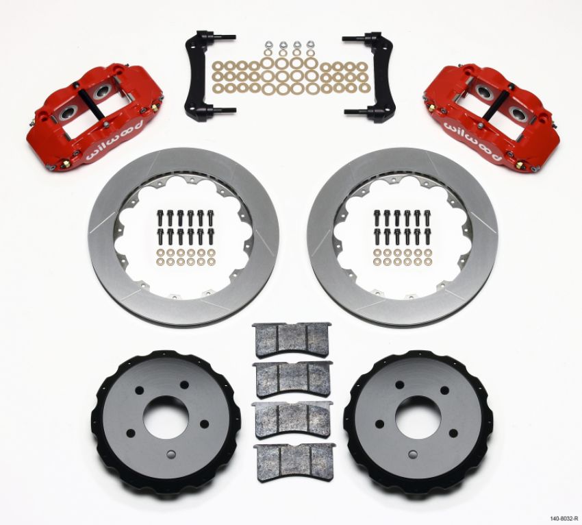 Wilwood 140-8032-R Narrow Superlite 4R Rear Kit 12.88in Red 97-04 Corvette C5/Z06