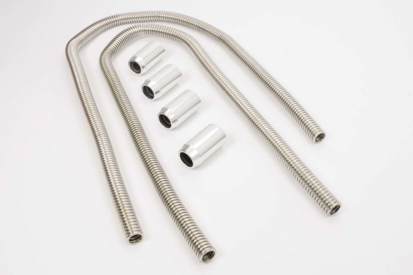 RACING POWER CO-PACKAGED RPCR7314 2-44in Stainless Heater Hose Kit w/Chrome Ends