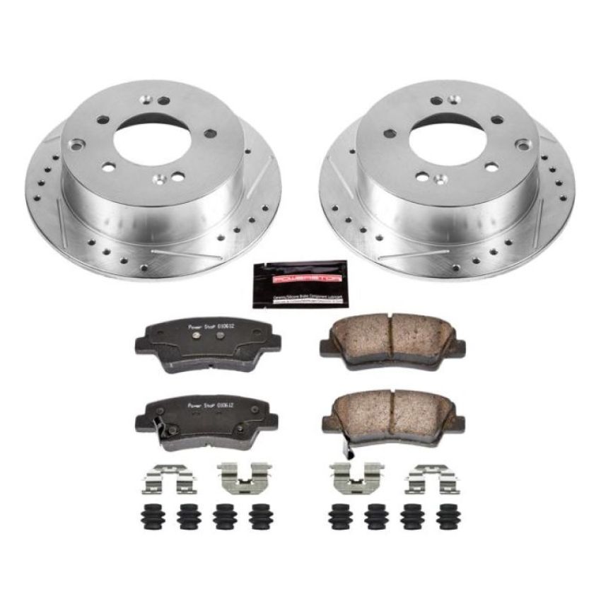 PowerStop K5916 Z23 Daily Driver Carbon-Fiber Ceramic Brake Pad and Drilled & Slotted Rotor Kit