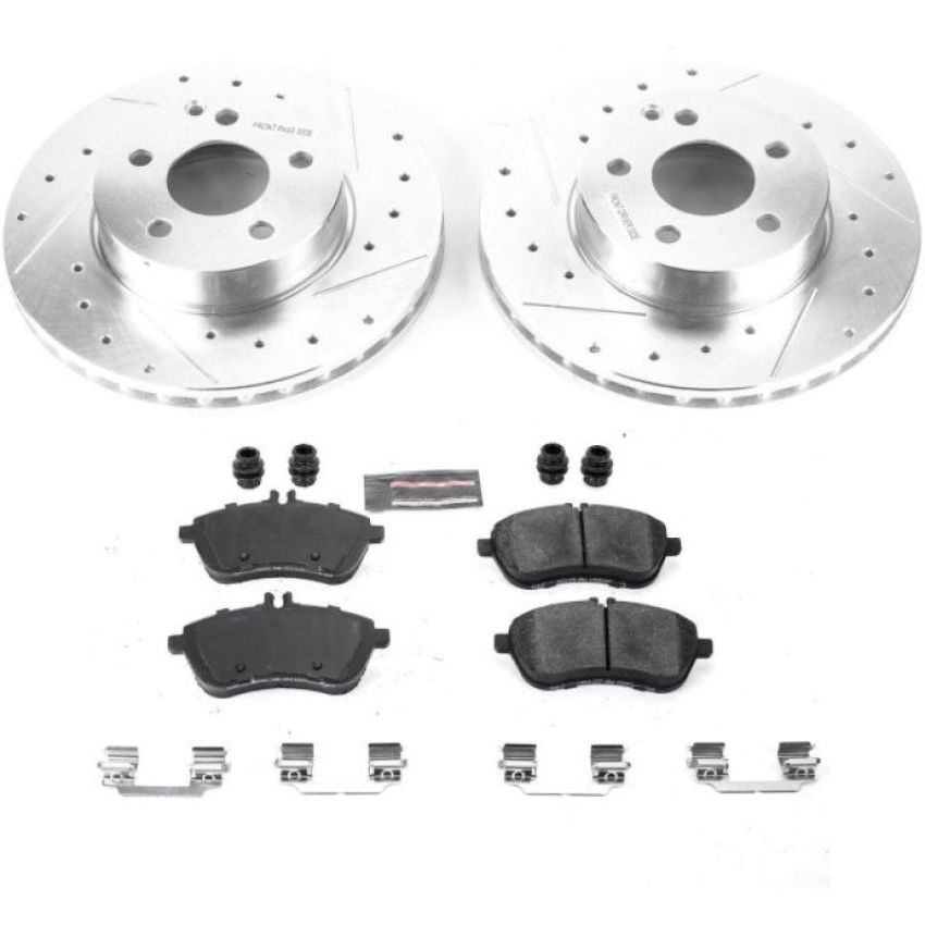 PowerStop K7766 Z23 Daily Driver Carbon-Fiber Ceramic Brake Pad and Drilled & Slotted Rotor Kit