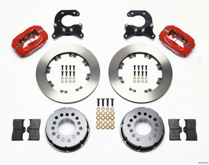 Wilwood 140-2114-R Forged Dynalite P/S Rear Kit Red Big Ford 2.54in Offset