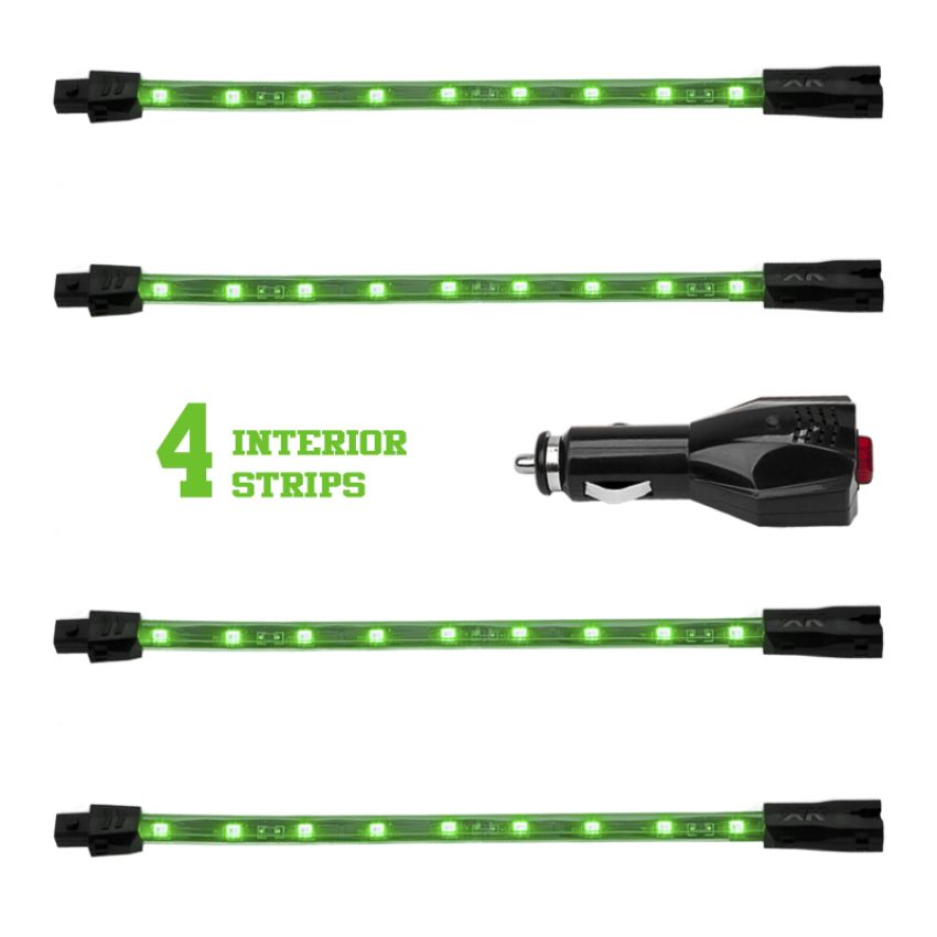XKGLOW XK041004-G XK Glow Single Color  UnderglowLED Accent Light Car/Truck Kit Green - 4x8In
