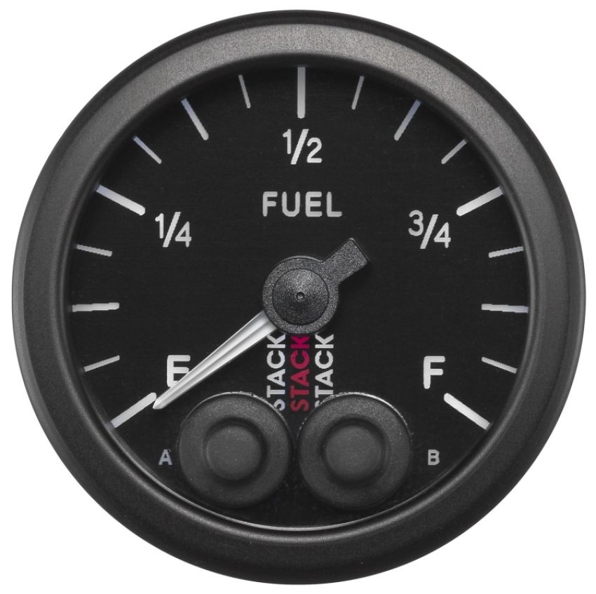 AutoMeter ST3515 Stack 52mm 0-280 Ohm Programmable Pro-Control Fuel Level Gauge - Black