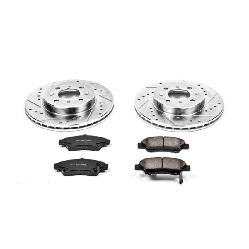 PowerStop K5382 Z23 Daily Driver Carbon-Fiber Ceramic Brake Pad and Drilled & Slotted Rotor Kit