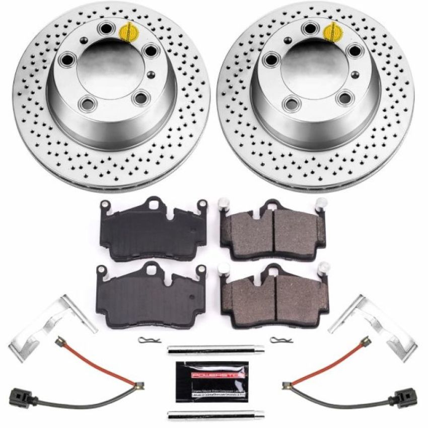 PowerStop CRK7088 Genuine Geomet Coated Rotor and Carbon-Fiber Ceramic Brake Pad Kit